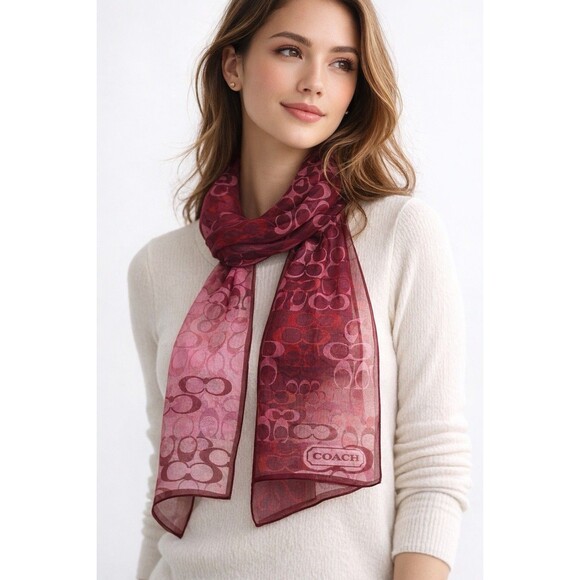 Coach Vintage Signature Print Silk Scarf